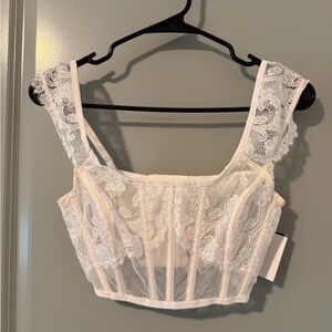 Victoria's Secret White Lace Bustier